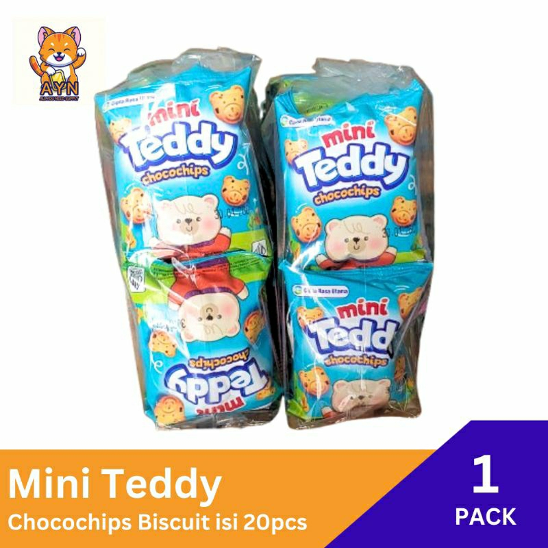 

Mini Teddy Chocochip Biscuits [ 1 Pack isi 20 pcs ]