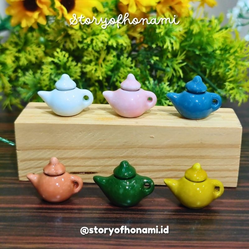 MINIATUR 1:12 TEKO WARNA (1.7 x 2.8 x 2 cm) KERAMIK TEH POLOS MAKANAN NENDOROID SHF FIGMA