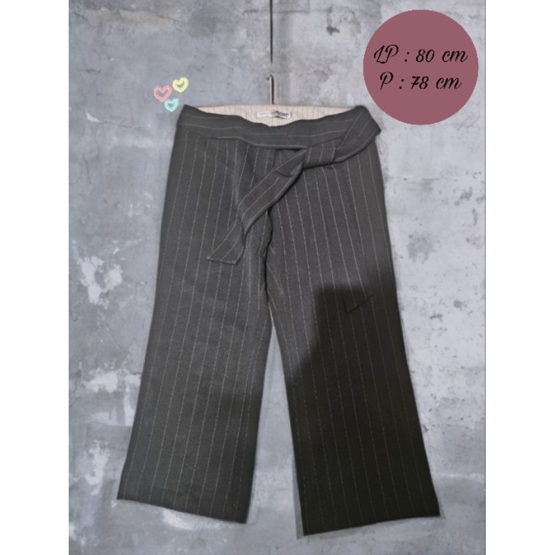 [PRELOVED] Celana Bahan Motif Garis-Garis