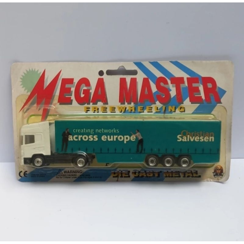 mega master dickie toys scania container trailer truck 1/87 diecast (t)