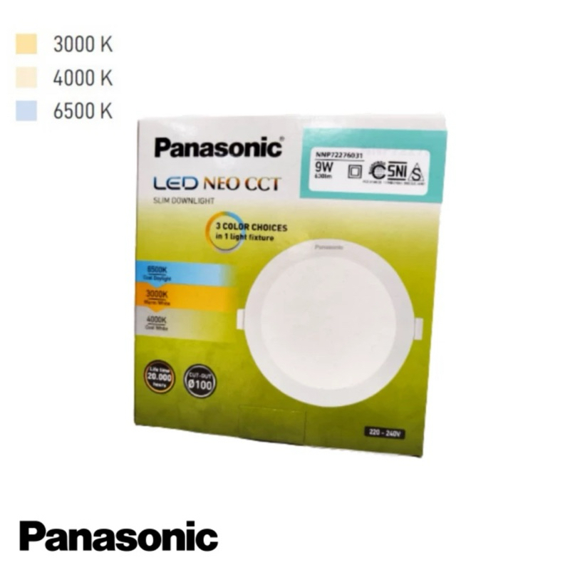 PANASONIC Downlight LED NEO CCT Slim 9W 9 Watt (3 Warna)