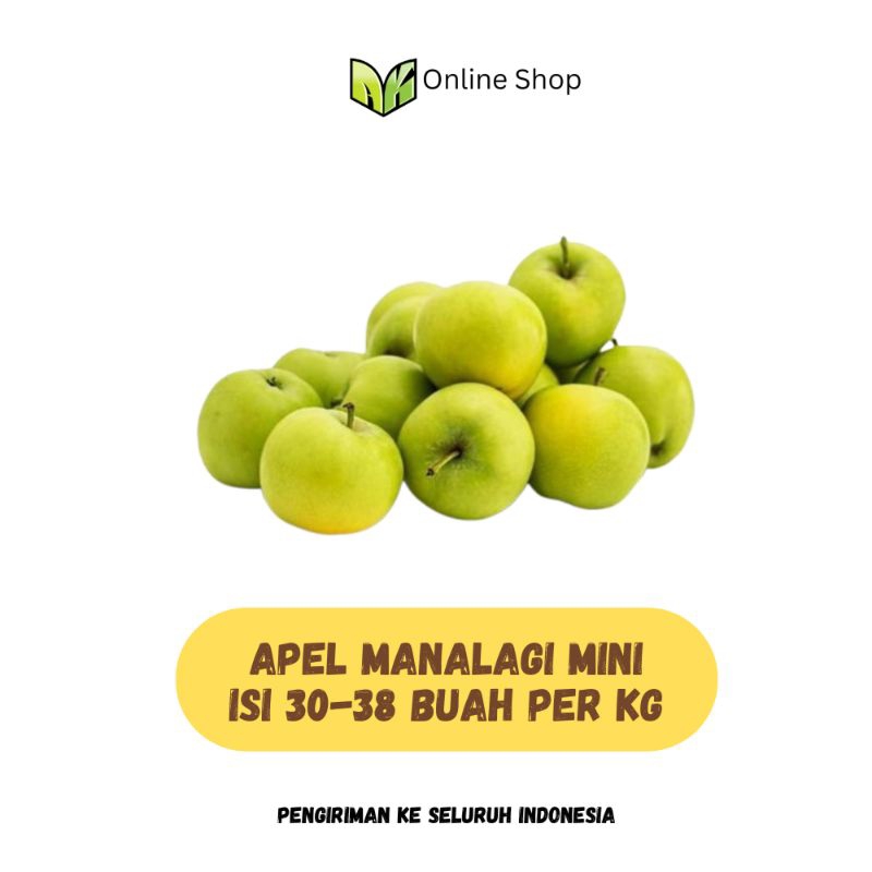 

Apel Manalagi Mini 2kg, Isi per kg 30-38 Buah | Apel Malang | Apel Hijau | Apel Batu