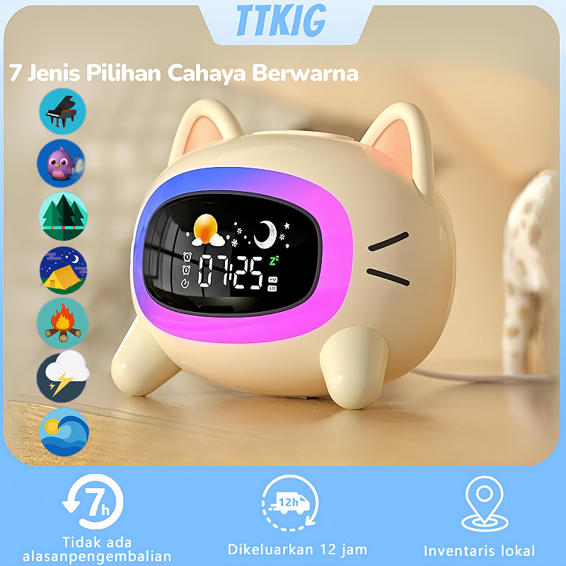 Lampu Jam Lampu jam alarm Jam Alarm Anak Jam Alarm Kucing dengan Tidur Lampu