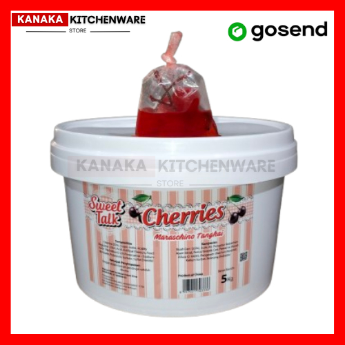 [1 PAIL] RED CHERRY SWEET TALK 5KG / CERI TANGKAI / CERI HIASAN TART / BAHAN MAKANAN