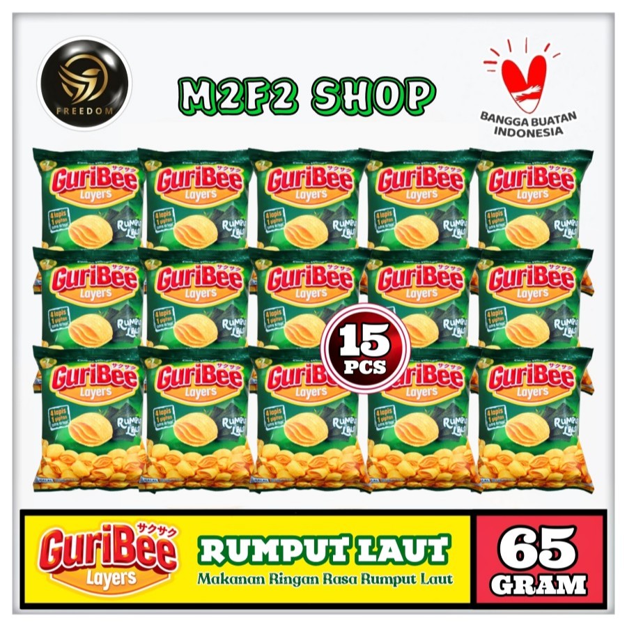 

Keripik GuriBee Layers Snacks Rumput Laut - 65 gr (Kemasan 15 Pcs)