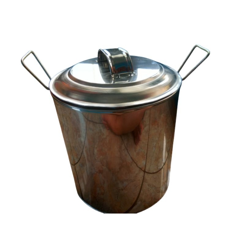 Panci Masak Air Stainless Steel Ukuran 35 cm / Panci Tinggi / Tong Masak Air / Dandang Air / Oblong 