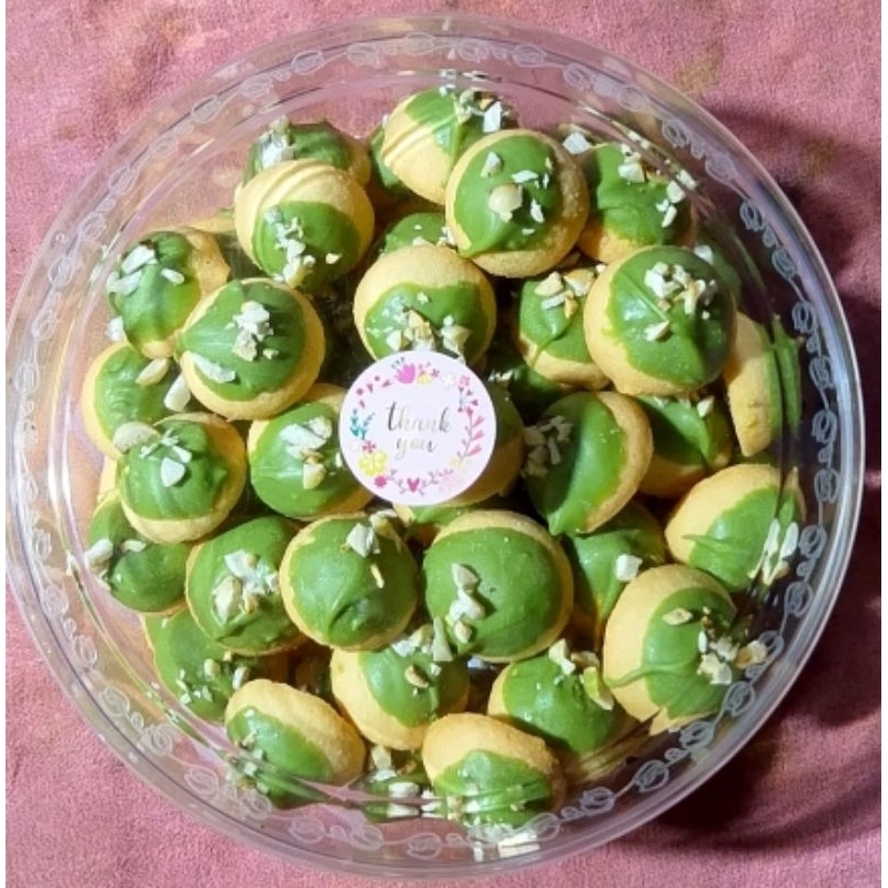 

kue kering bomboloni macha uk 500gr gurih renyah