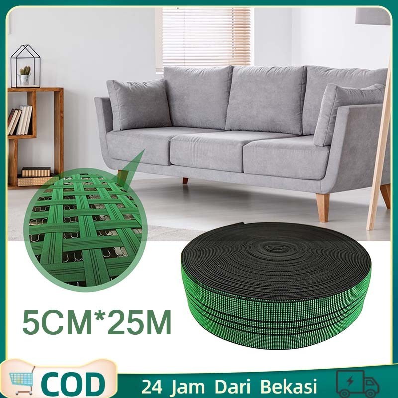 25m Webbing Sofa Tali Karet Kursi Sofa Hijau Tali Kur Kursi Sofa Karet Jok Kursi