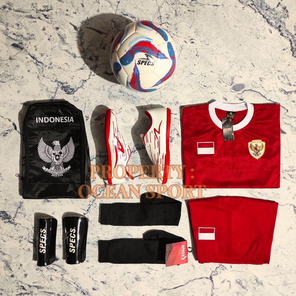 Ocean Sport - Sepatu Futsal Specs Anak Paket lengkap Premium Lokal Sol Karet