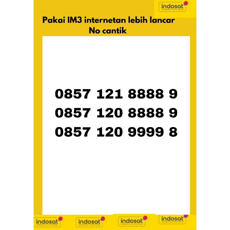 No cantik indosat kuarted