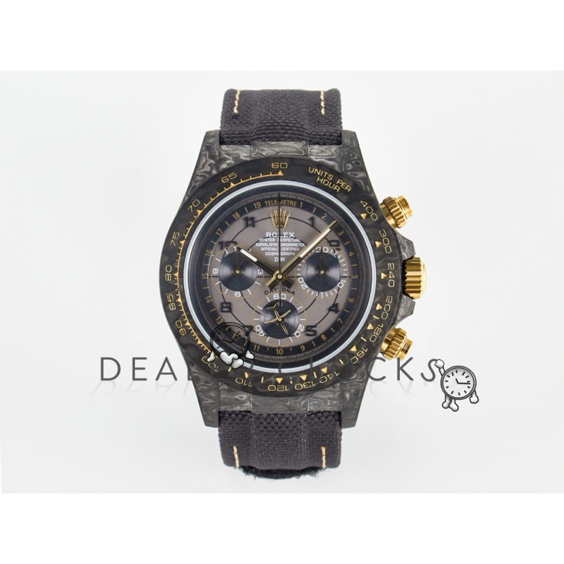 Rolex Daytona DIW “AVIA GREY” Carbon DIWF 1:1 Best Edition Gray/Yellow Dial on Black Nylon Strap SH4