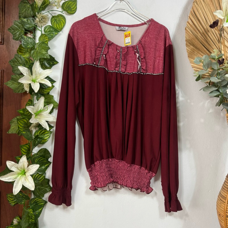 Blouse Jersey Maroon