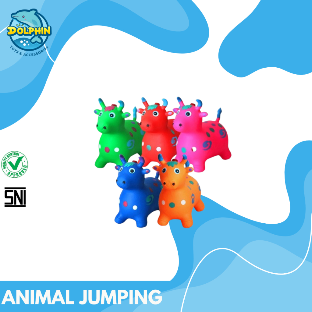 Mainan Anak Kuda-Kudaan Karet Animal Jumping – Lampu & Suara | Bisa Dinaiki & Loncat-loncat