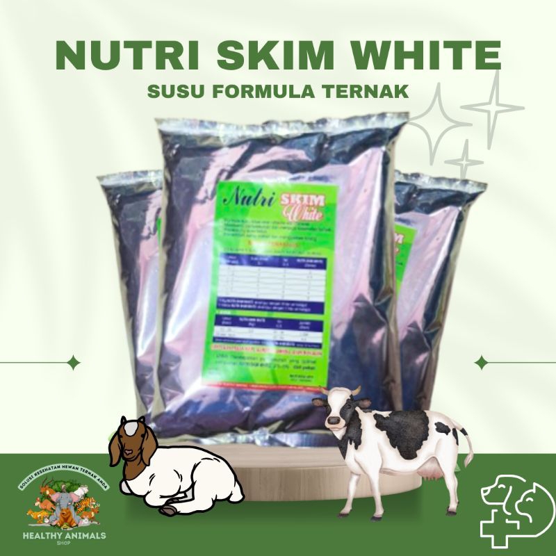 NUTRI SKIM WHITE 1 Kg - Susu Bubuk Untuk Ternak Pengganti Susu Induk