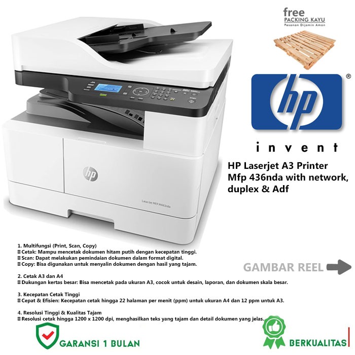 Hp laserjet MFP M436 A3 - Printer scan copy - printer printer murah - printer scan kaca F4 - printer