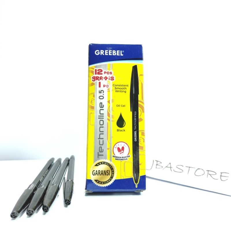 

1 Pak Pulpen Greebel Technoline 0.5 Hitam