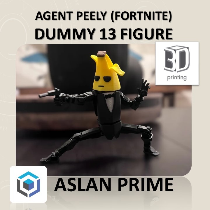 AGENT PEELY FORTNITE JOINTED POSEABLE ACTION FIGURE LUCKY DUMMY TITAN 13 3D Print T13 Mainan Toy Toy