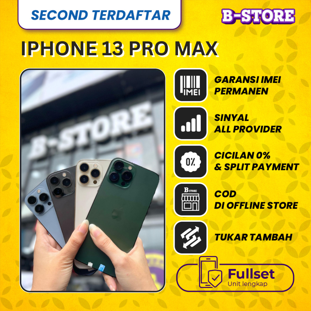 IP 13 PRO MAX 256GB - Fullset Bergaransi - SECOND TERDAFTAR
