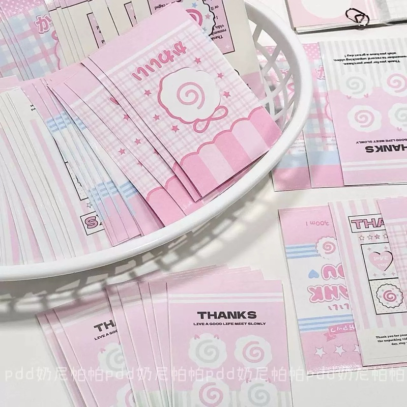 

chaeya things - thankyou sticker pastel japan style aesthetic stiker segel label lucu pink