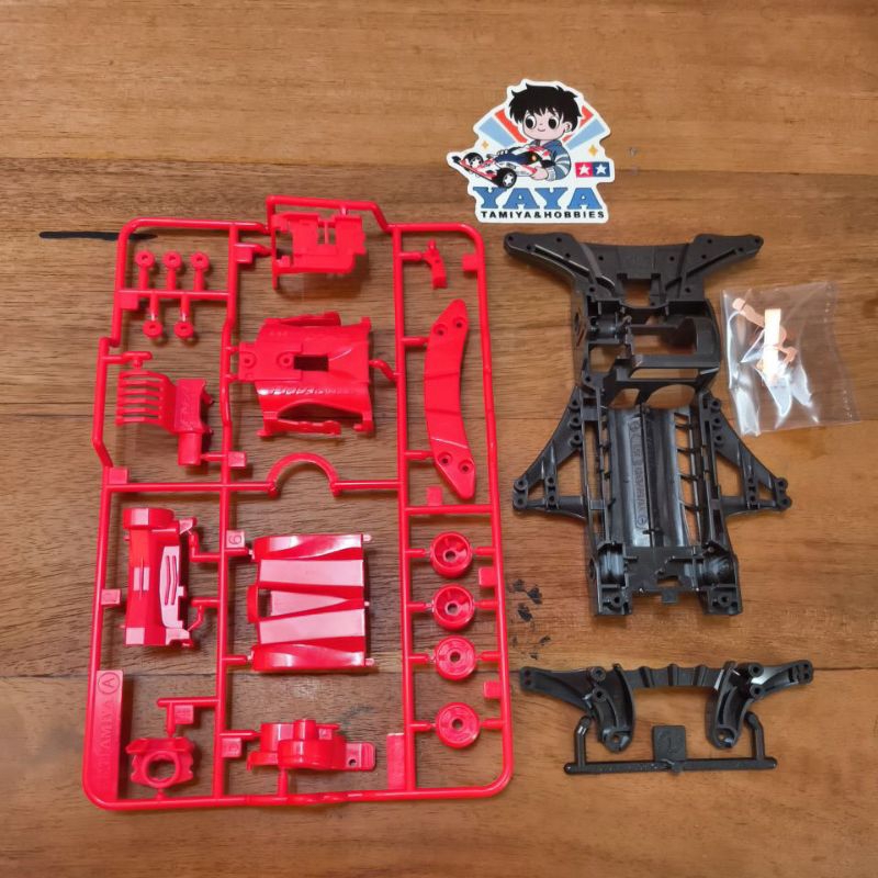 tamiya fma chassis metalic grey gearbox merah original loose kit Brocken Gigant bonus terminal