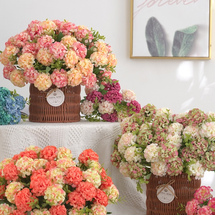 8 butir bola bunga kecil Bunga Hias Plastik Bunga Hias Plastik bunga hiasan ruang tamu