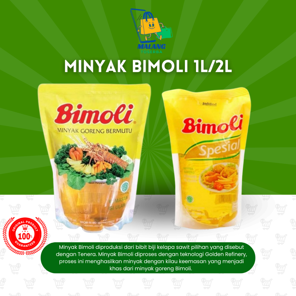 

[KIRIM INSTAN] MINYAK GORENG BIMOLI 1L/2L PREMIUM