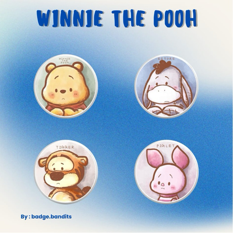 [badge.bandits] Pin Bross Peniti 44mm Winnie The Pooh / Badge 44mm Winnie The Pooh / Pin Button 44mm