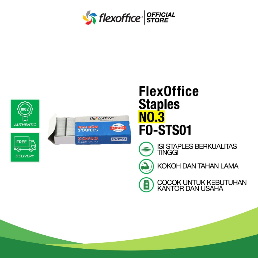 

FlexOffice Staples FO-STS01 No.3 isi stapler no 3 murah mudah kokoh ready stock