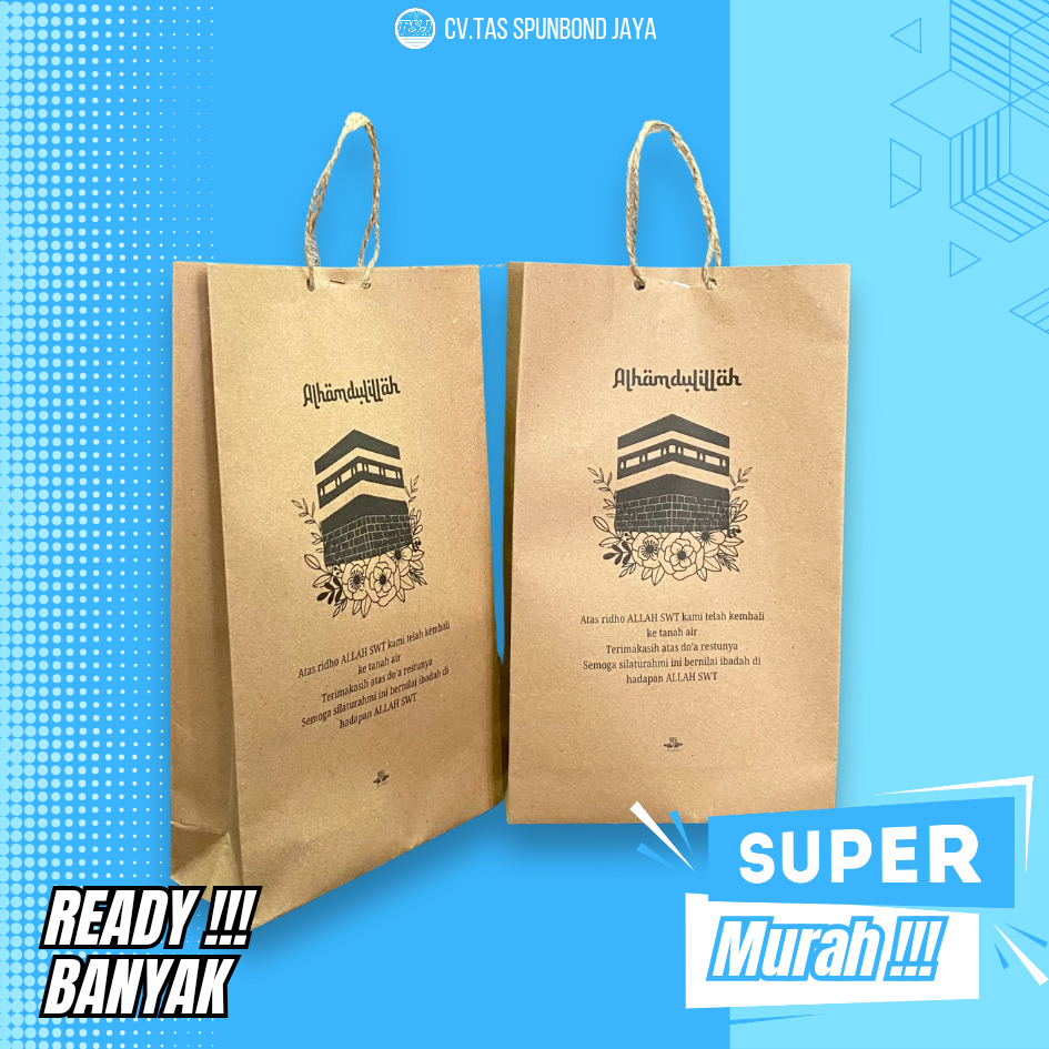 

PAPERBAG READY STOCK SIAP KIRIM COCOK UNTUK ACARA HAJI UMROH MUAT DI ISI JAJAN HIJAB MURAH BERKUALITAS UNIK