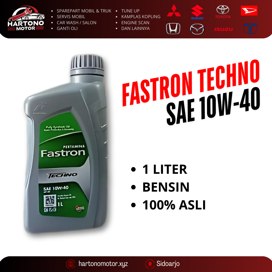MESRAN OLIE / OLI FASTRON TECHNO 1 LITER BENSIN SAE 10W-40 100% ASLI