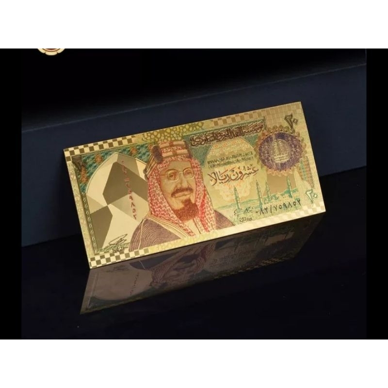 uang 20 gold foil arab saudi
