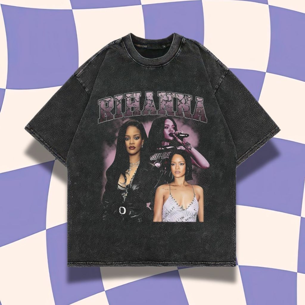 Purple Haze "Rihanna" Oversized T-Shirt | Stone Wash | Kaos Rihanna | Kaos Oversize | Vintage | Atas
