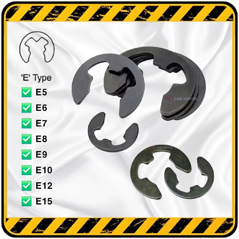 Snap Ring / Snapring / Klip / Klem Pengunci Tipe E || E5 | E6 | E7 | E8 | E9 | E10 | E12 | E15