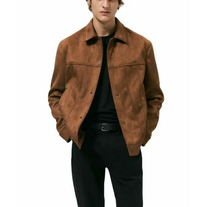 Jaket Suede Semi Trucker Pria Keren Terbaru