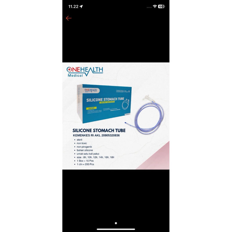 Silicone Stomach Tube / NGT Silicone / Selang Makan