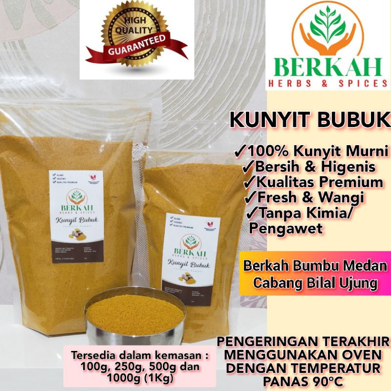 

Kunyit Bubuk Berkah Asli Murni 100g 250g Kualitas Premium Wangi Halal Tanpa Pengawet