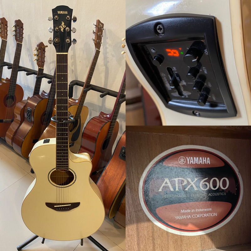 GITAR AKUSTIK ELEKTRIK SECOND ORIGINAL YAMAHA APX600 VW WARNA PUTIH