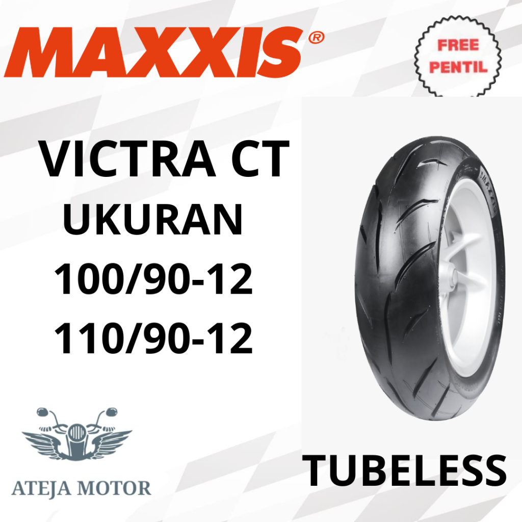 Ban Motor Ring 12 Ban Tubeless Maxxis Victra CT 100/90-12 110/90-12 Ban Tubeless Ring 12 Ban Motor S