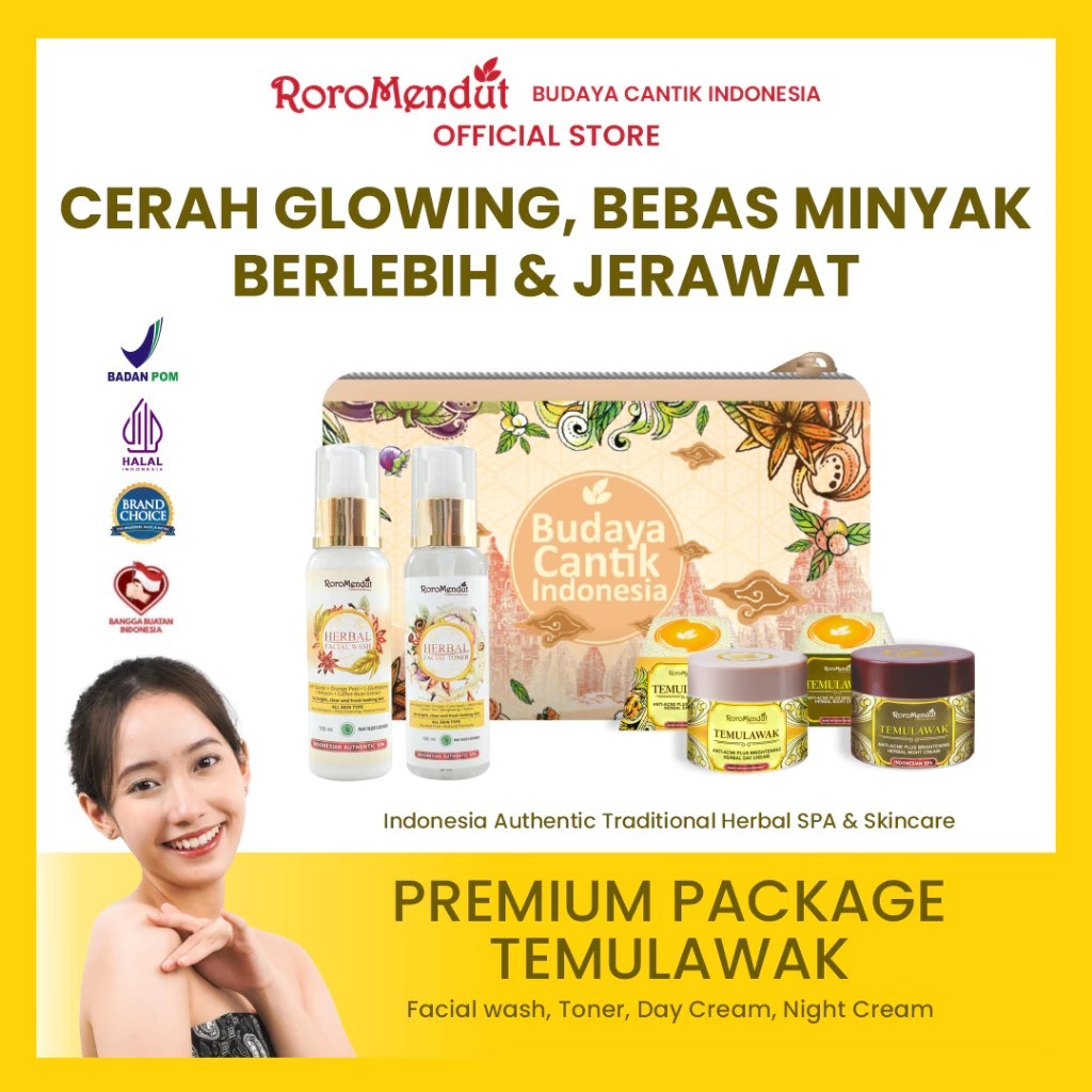 Roro Mendut Temulawak Premium Paket Krim Jerawat Temulawak krim anti jerawat Temulawak bpom cream