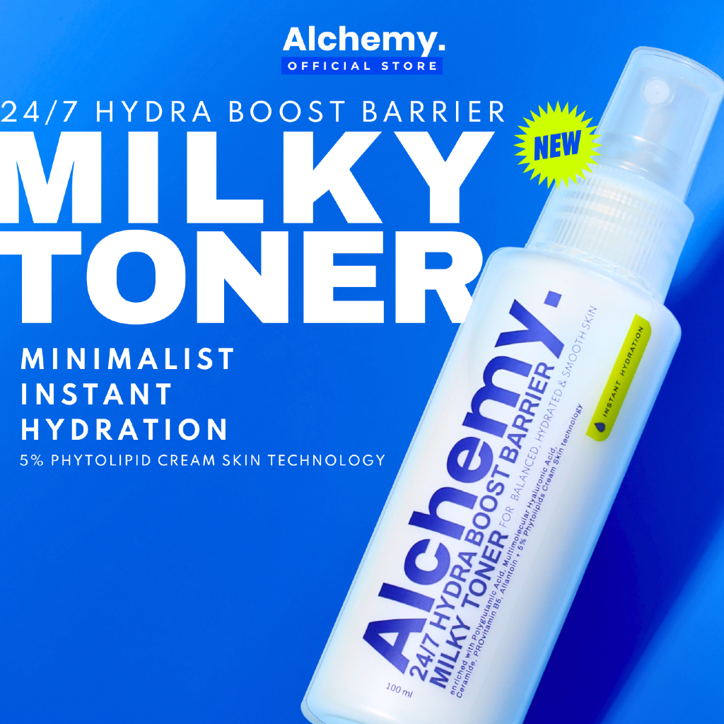 ALCHEMY 24/7 Hydra Boost Barrier MILKY TONER Spray - Hydration Booster Essence Face Mist Pelembap Wa