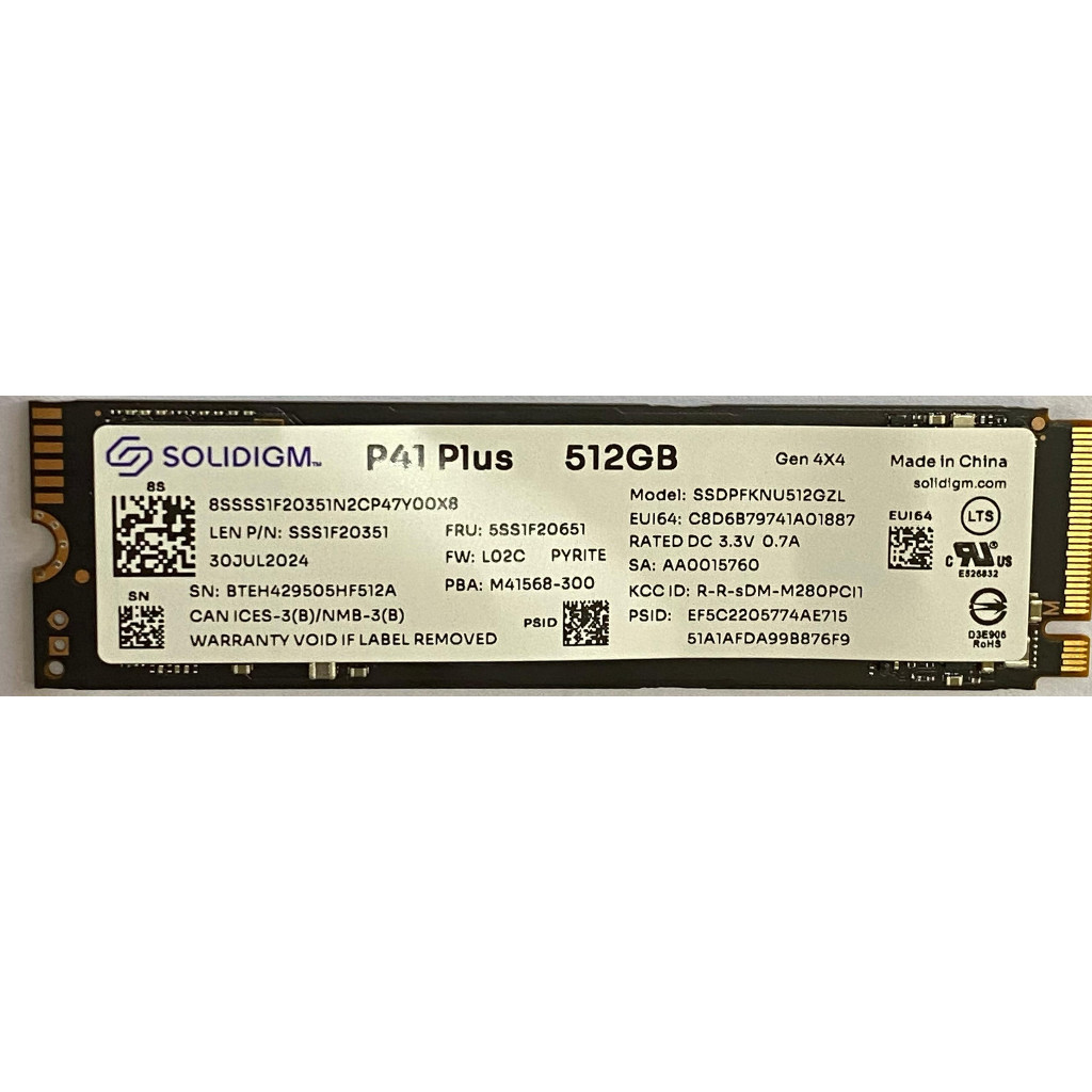 SSD NVME 512GB SOLIDIGM GEN4 FF2280
