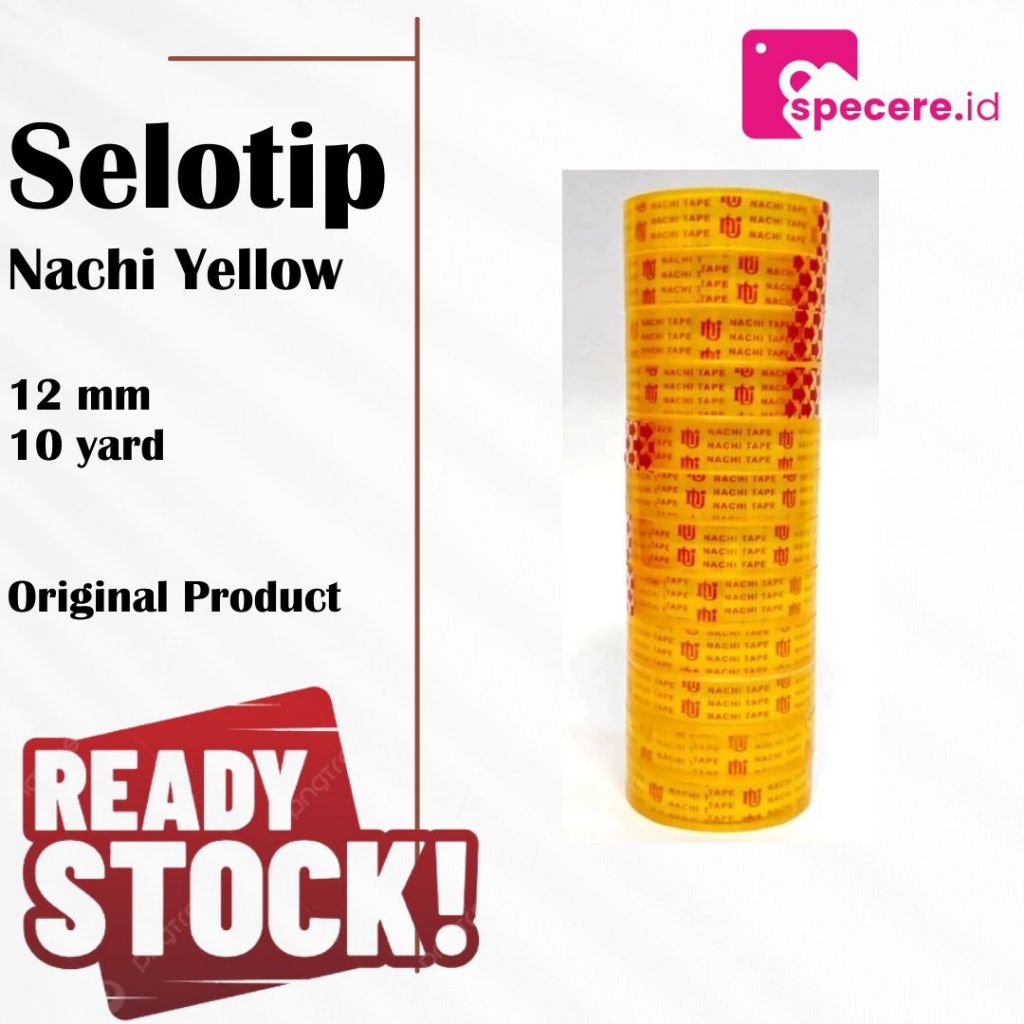 

ORIGINAL - Nachi Selotip Stationery Nachi Yellow 12 mm x 10 yard