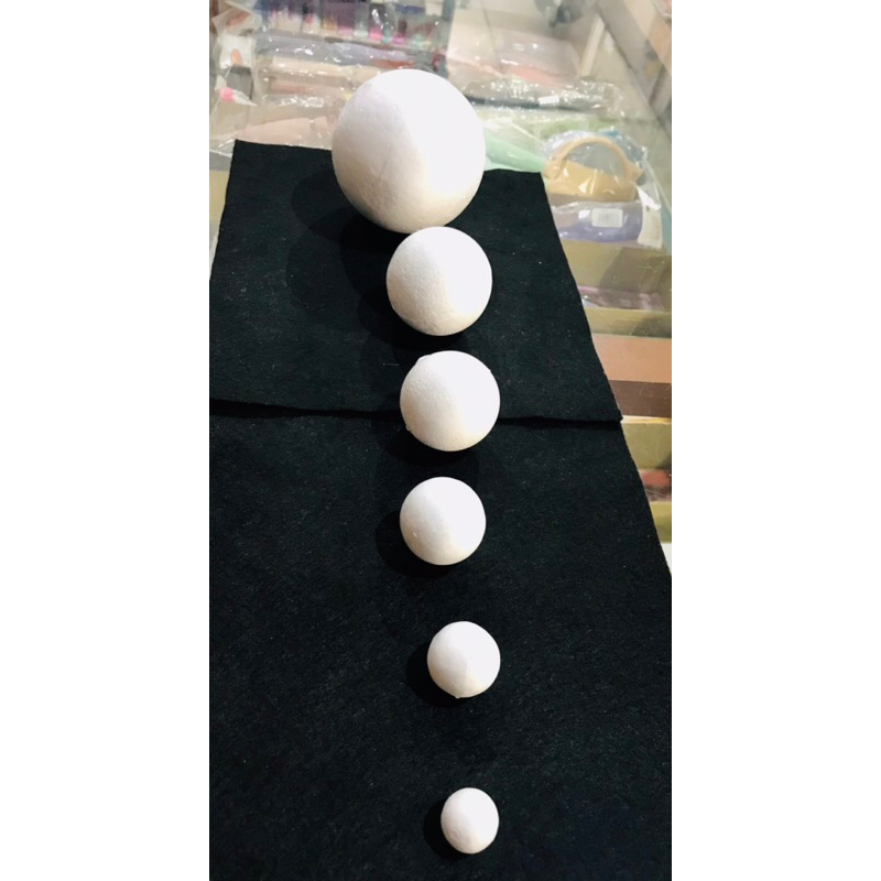 Jual Bola-Bola Gabus styrofoam / Bola Gabus ready ukuran 10cm, 7cm, 5cm, 4cm, 3cm, 2cm