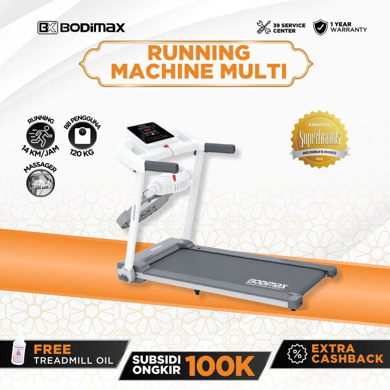 BODIMAX RUNNING MACHINE MULTI – FOLDING TREADMILL / GYM / ALAT OLAHRAGA / FITNESS