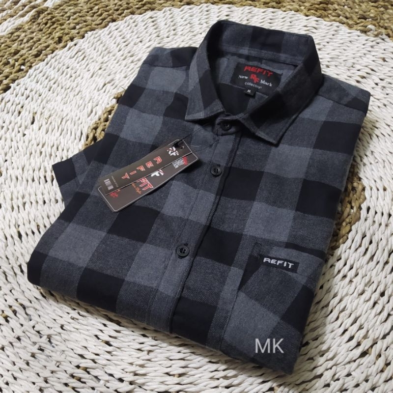 Kemeja Pria Dewasa Lengan Pendek Kain Flanel Super Tebal Halus