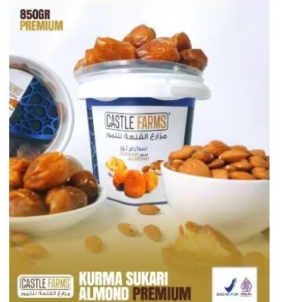 

kurma sukari almond castle frams 850 gr