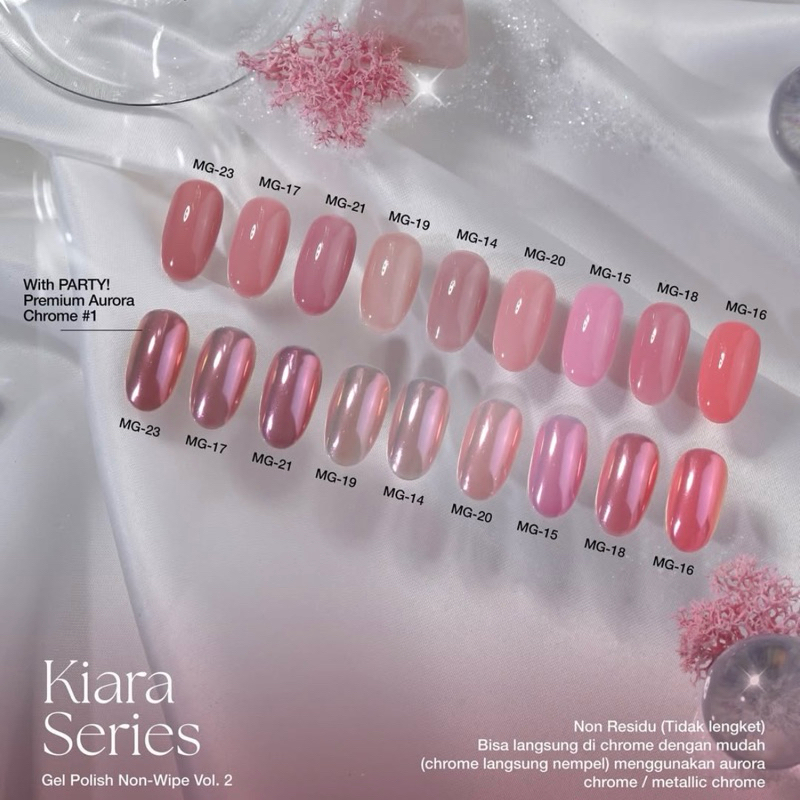 KUTEK PARTY SERIES KIARA VOL 2 GEL POLISH KUTEK GEL HALAL NON WIPE KUTEK HALAL PARTY