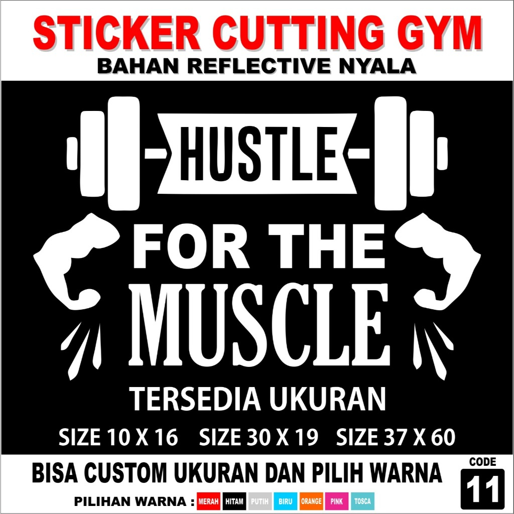 STICKER WALL CUTTING STICKER CUTTING DINDING GYM STICKER CUTTING KACA GYM BAHAN CUTTING REFLEKTIV NY