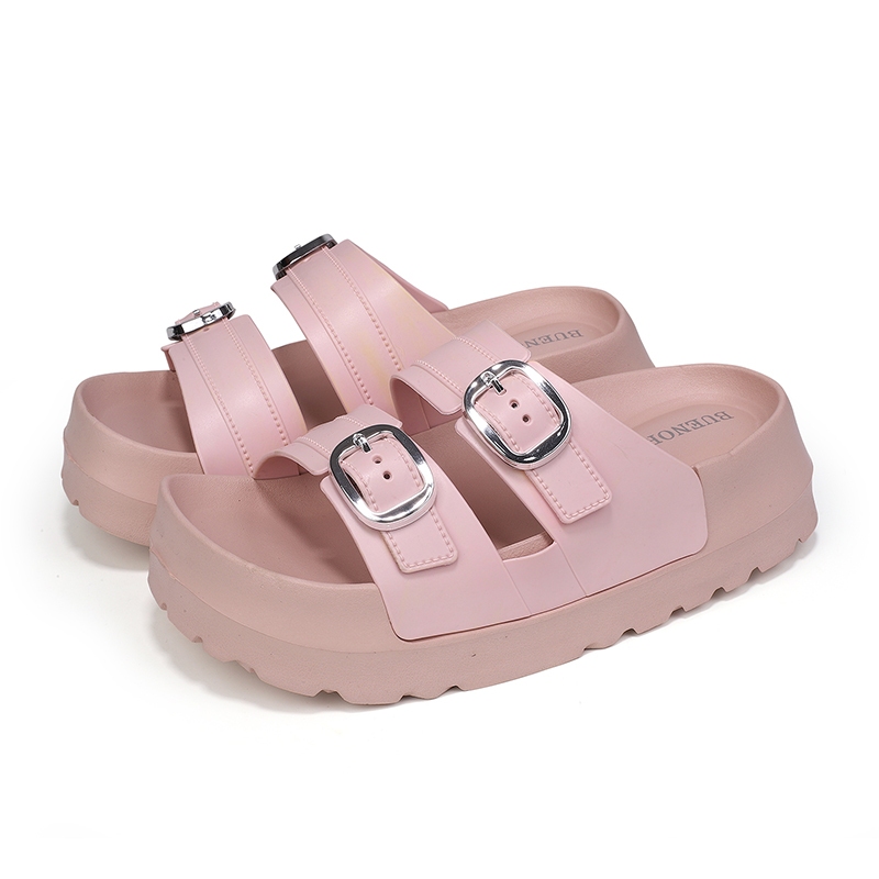 Sandal Pink Wanita Sandal Hak Tinggi 5.5CM Sendal Wanita Tinggi Sandal Cewek Remaja Terbaru 2025 San