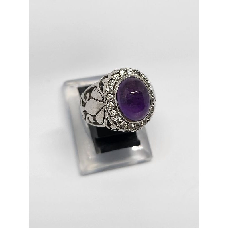 Natural Amethyst / Kecubung Kalimantan Premium Ring Perak